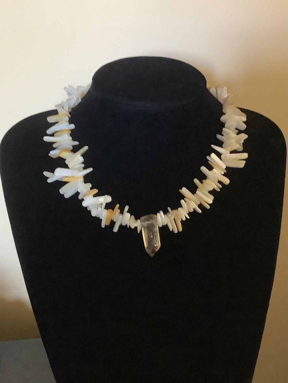 Vintage Branch Coral Necklace White Cream Peach SS Clasp OS